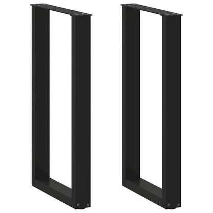 Gambe per tavolo da bar a forma di U 2 pz nere 50x(90-91) cm