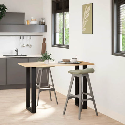Gambe per tavolo da bar a forma di U 2 pz nere 50x(90-91) cm
