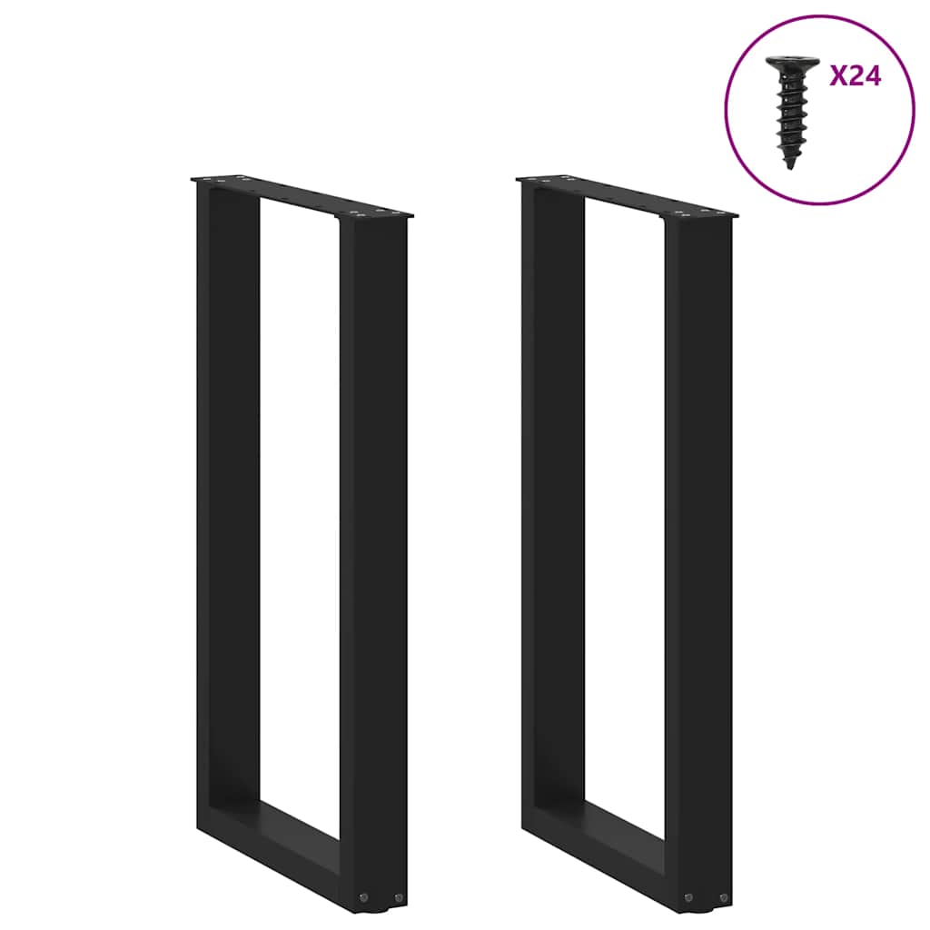 Gambe per tavolo da bar a forma di U 2 pz nere 50x(90-91) cm
