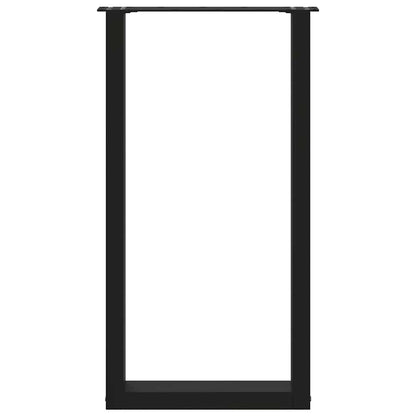 Gambe per tavolo da bar a forma di U 2 pz nere 50x(90-91) cm in acciaio