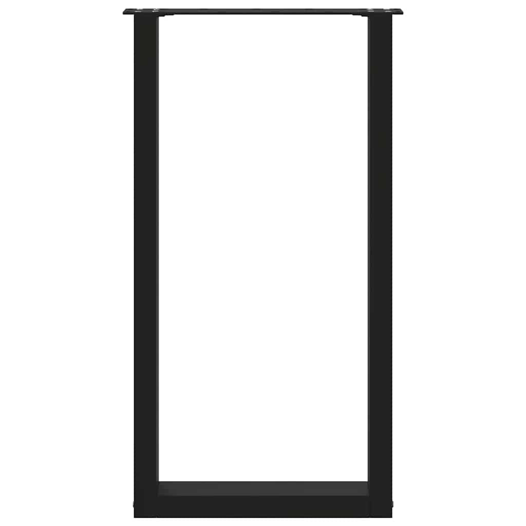 Gambe per tavolo da bar a forma di U 2 pz nere 50x(90-91) cm