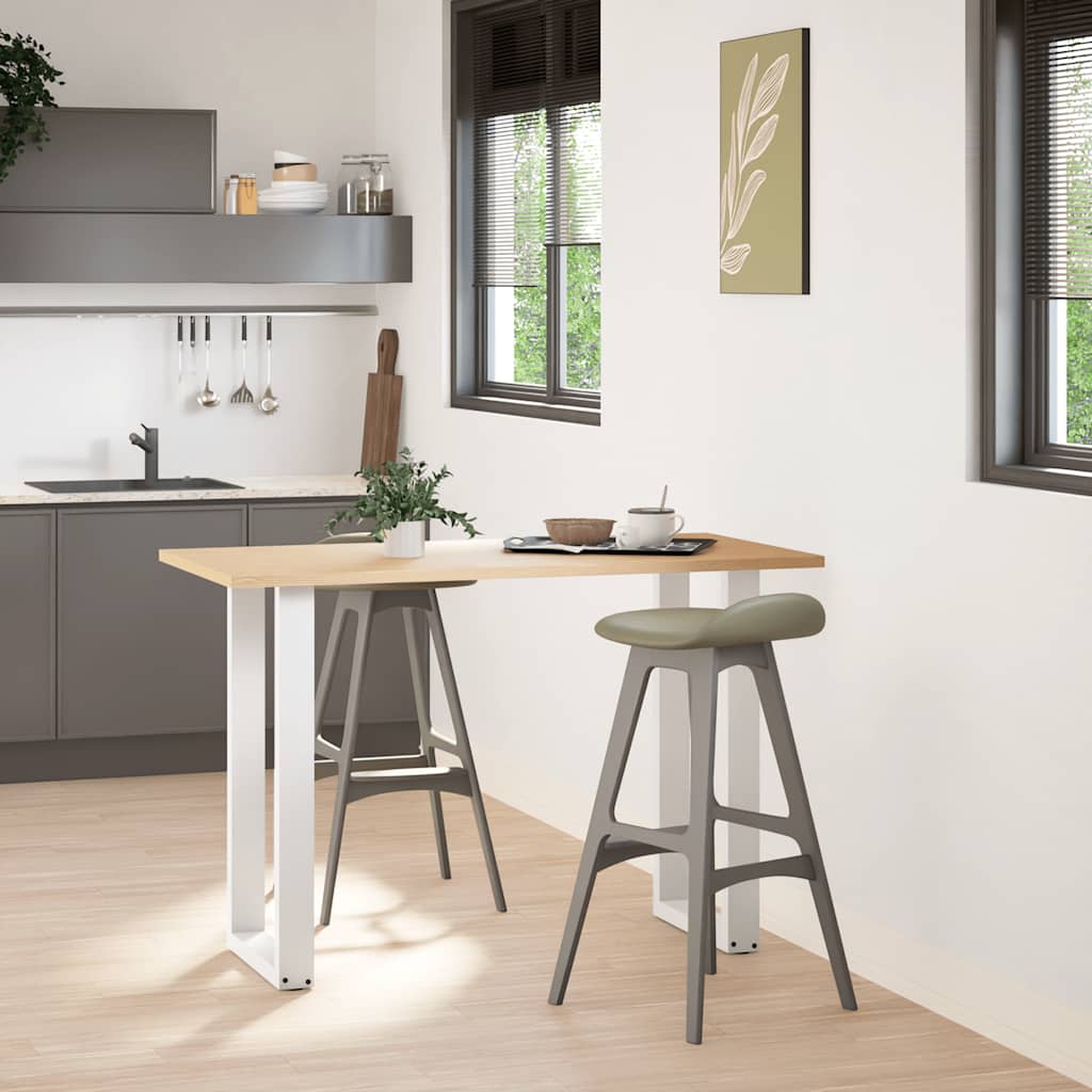 Gambe per tavolo da bar a forma di U 2 pz bianche 50x(90-91) cm in acciaio