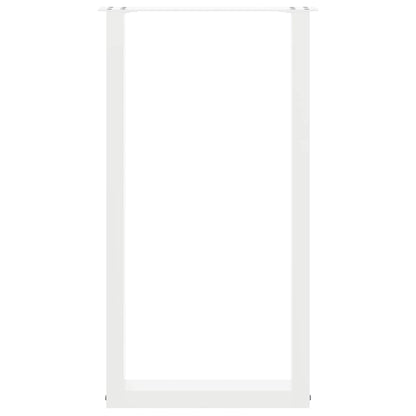 Gambe per tavolo da bar a forma di U 2 pz bianche 50x(90-91) cm in acciaio