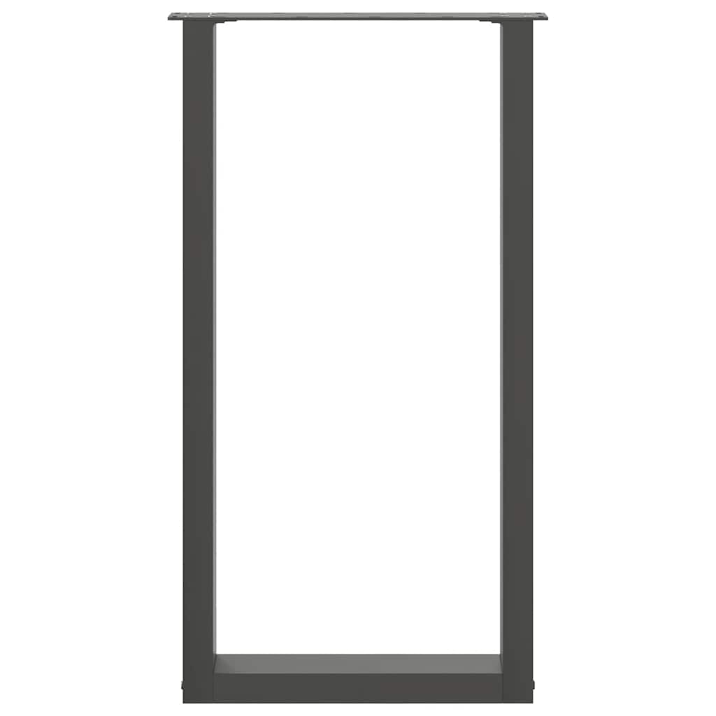 Gambe per tavolo da bar a forma di U 2 pz Antracite 50x(90-91) cm Acciaio