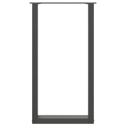 Gambe per tavolo da bar a forma di U 2 pz Antracite 50x(90-91) cm Acciaio