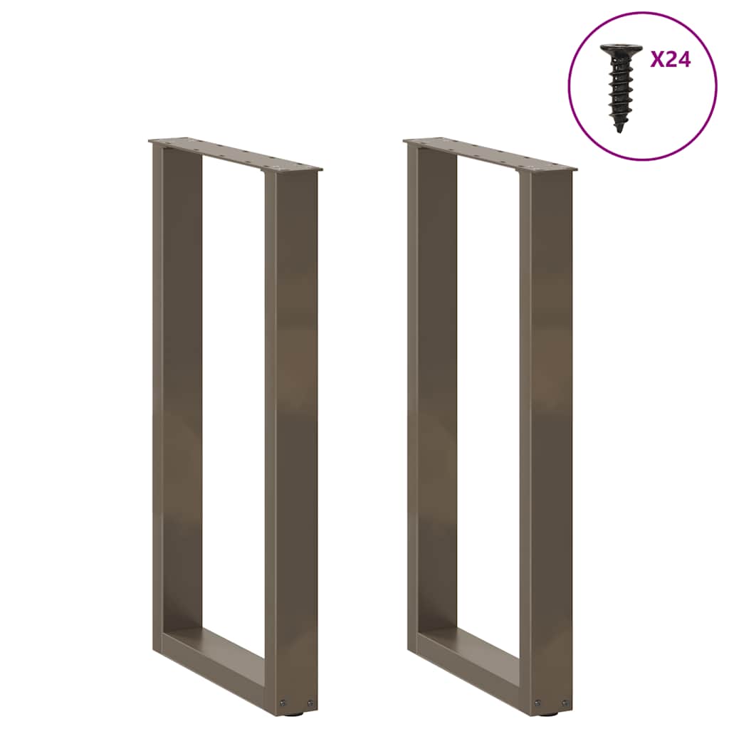 Gambe Tavolino Caffè a U 2 pz 50x(90-91) cm in Acciaio - homemem39