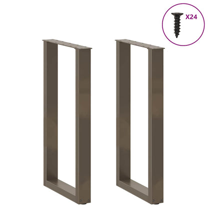 Gambe Tavolino Caffè a U 2 pz 50x(90-91) cm in Acciaio - homemem39