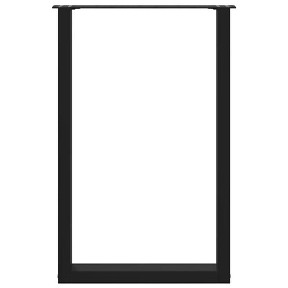 Gambe per tavolo da bar a forma di U 2 pz nere 60x(90-91) cm in acciaio