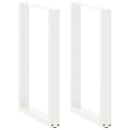 Gambe per tavolo da bar a forma di U 2 pz bianche 60x(90-91) cm