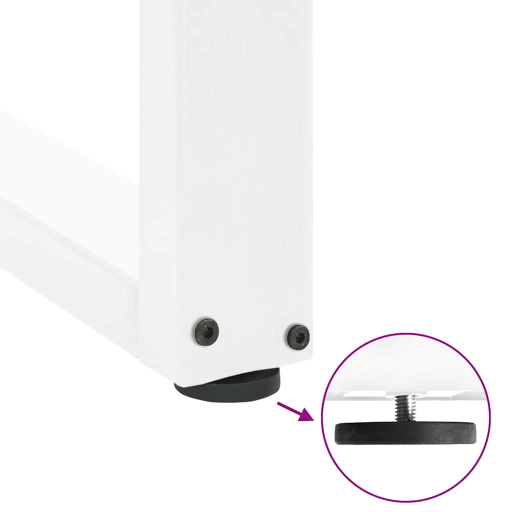 Gambe per tavolo da bar a forma di U 2 pz bianche 60x(90-91) cm