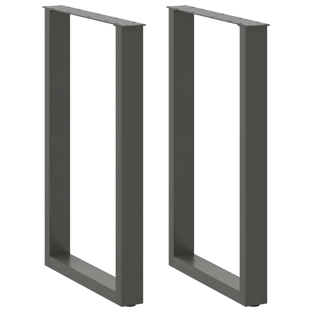 Gambe per tavolo da bar forma U 2 pz Antracite 60x(90-91) cm