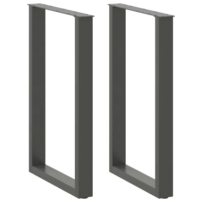 Gambe per tavolo da bar forma U 2 pz Antracite 60x(90-91) cm