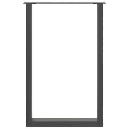 Gambe per tavolo da bar a forma di U 2 pz Antracite 60x(90-91) cm Acciaio