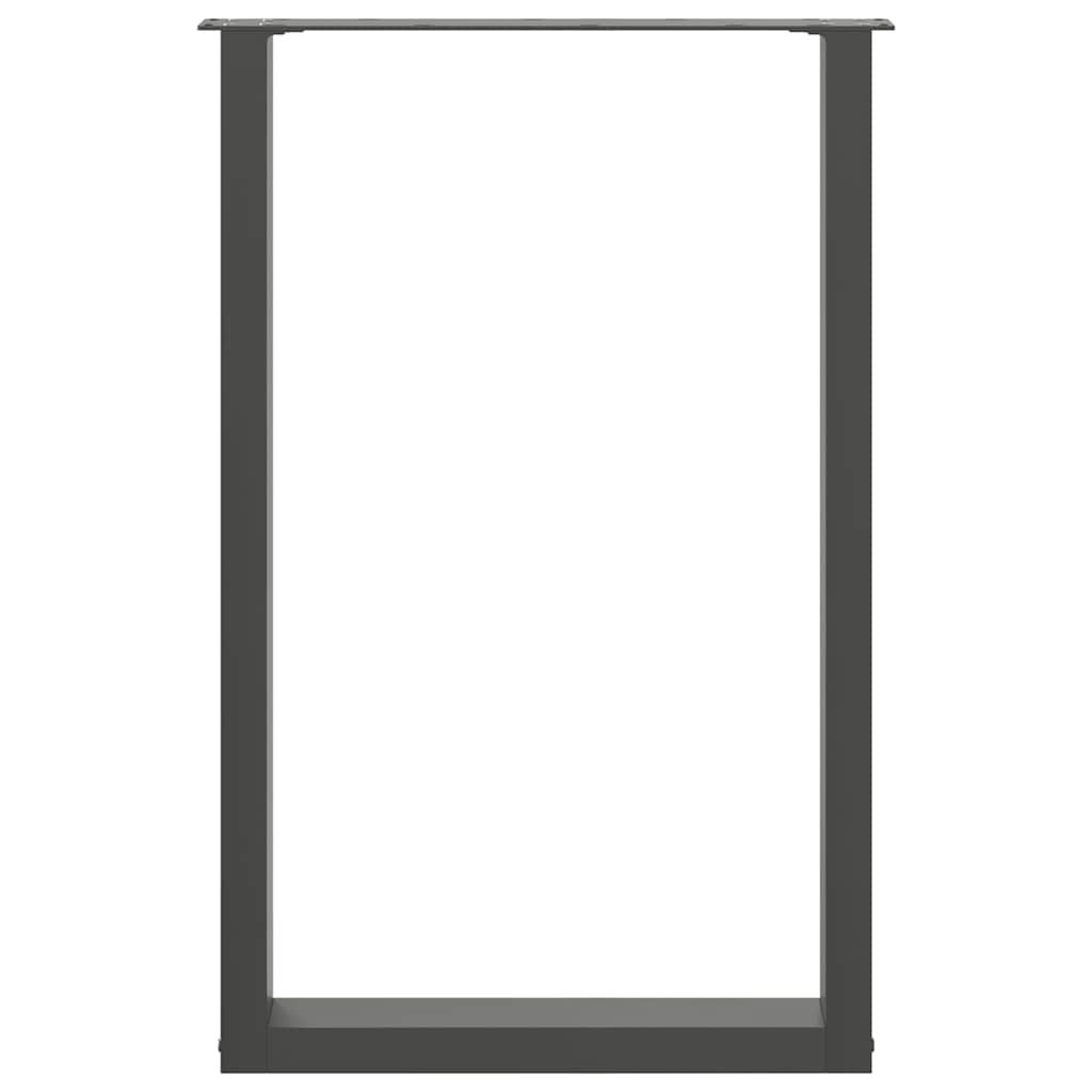 Gambe per tavolo da bar forma U 2 pz Antracite 60x(90-91) cm