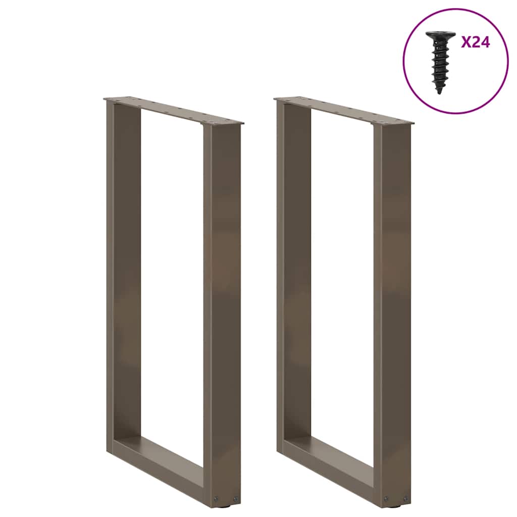 Gambe Tavolino Caffè a U 2 pz 60x(90-91) cm in Acciaio - homemem39