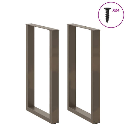 Gambe Tavolino Caffè a U 2 pz 60x(90-91) cm in Acciaio - homemem39