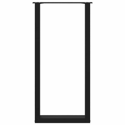 Gambe per tavolo da bar a forma di U 2 pz nere 40x(100-101) cm in acciaio