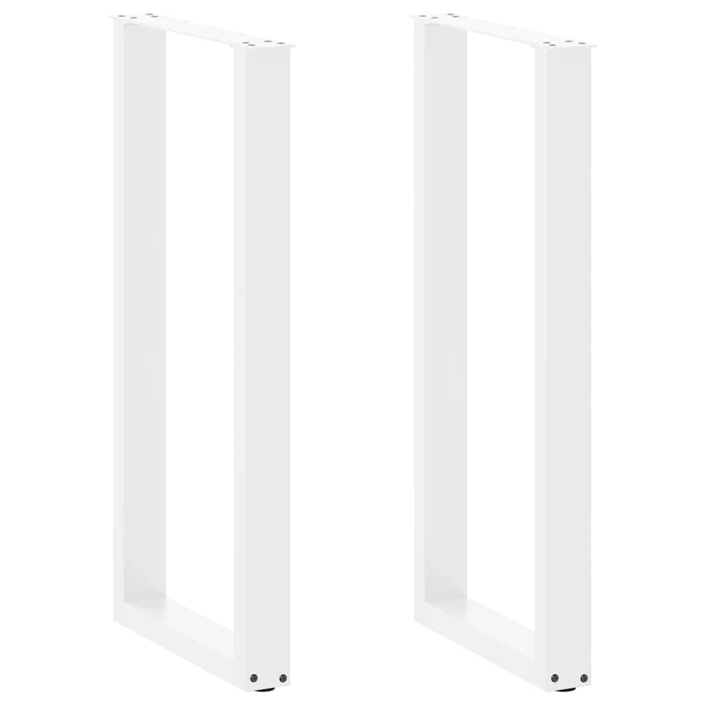Gambe per tavolo da bar forma U 2 pz bianche 40x(100-101) cm