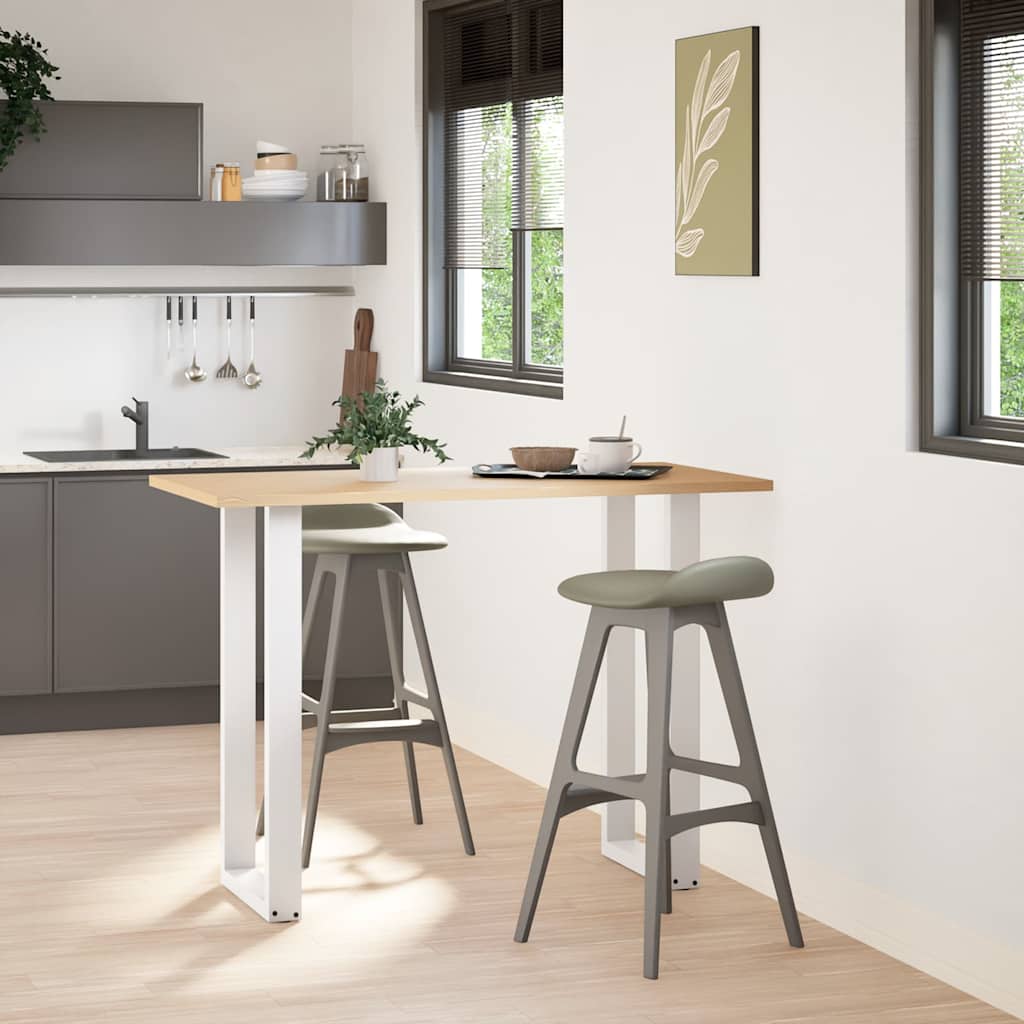 Gambe per tavolo da bar a forma di U 2 pz bianche 40x(100-101) cm in acciaio