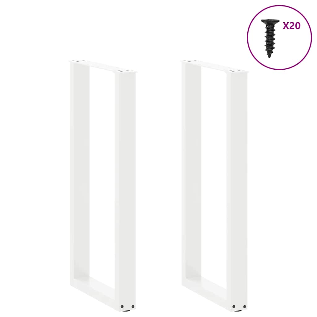 Gambe per tavolo da bar forma U 2 pz bianche 40x(100-101) cm
