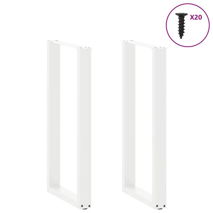 Gambe per tavolo da bar forma U 2 pz bianche 40x(100-101) cm