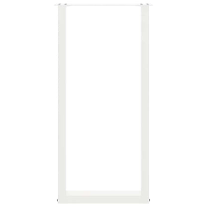 Gambe per tavolo da bar a forma di U 2 pz bianche 40x(100-101) cm in acciaio