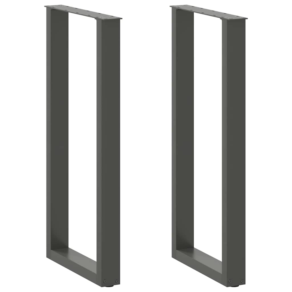 Gambe per tavolo da bar forma U 2 pz Antracite 40x(100-101) cm