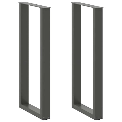 Gambe per tavolo da bar forma U 2 pz Antracite 40x(100-101) cm