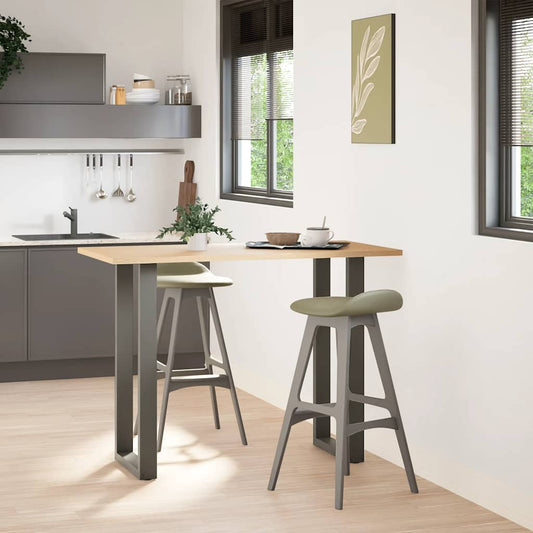 Gambe per tavolo da bar a forma di U 2 pz Antracite 40x(100-101) cm Acciaio