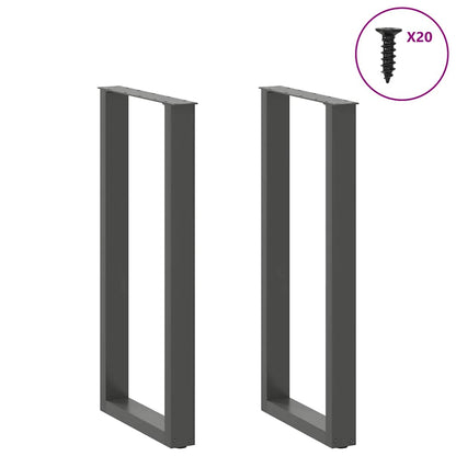 Gambe per tavolo da bar a forma di U 2 pz Antracite 40x(100-101) cm Acciaio