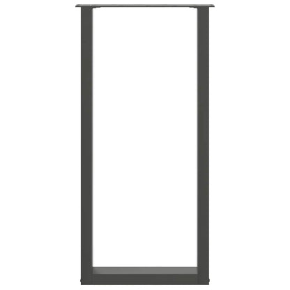 Gambe per tavolo da bar a forma di U 2 pz Antracite 40x(100-101) cm Acciaio