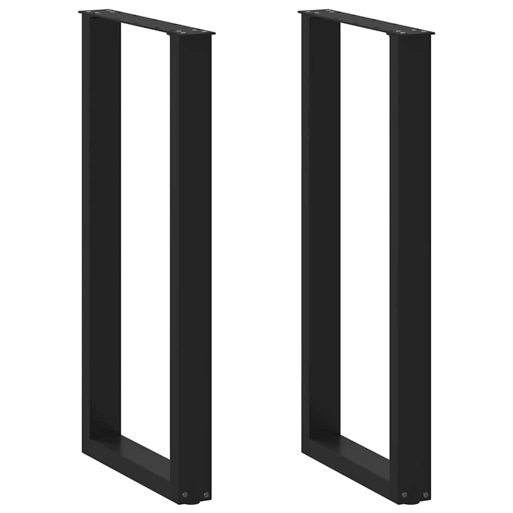 Gambe per tavolo da bar a forma di U 2 pz nere 50x(100-101) cm