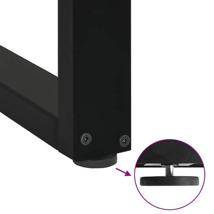 Gambe per tavolo da bar a forma di U 2 pz nere 50x(100-101) cm