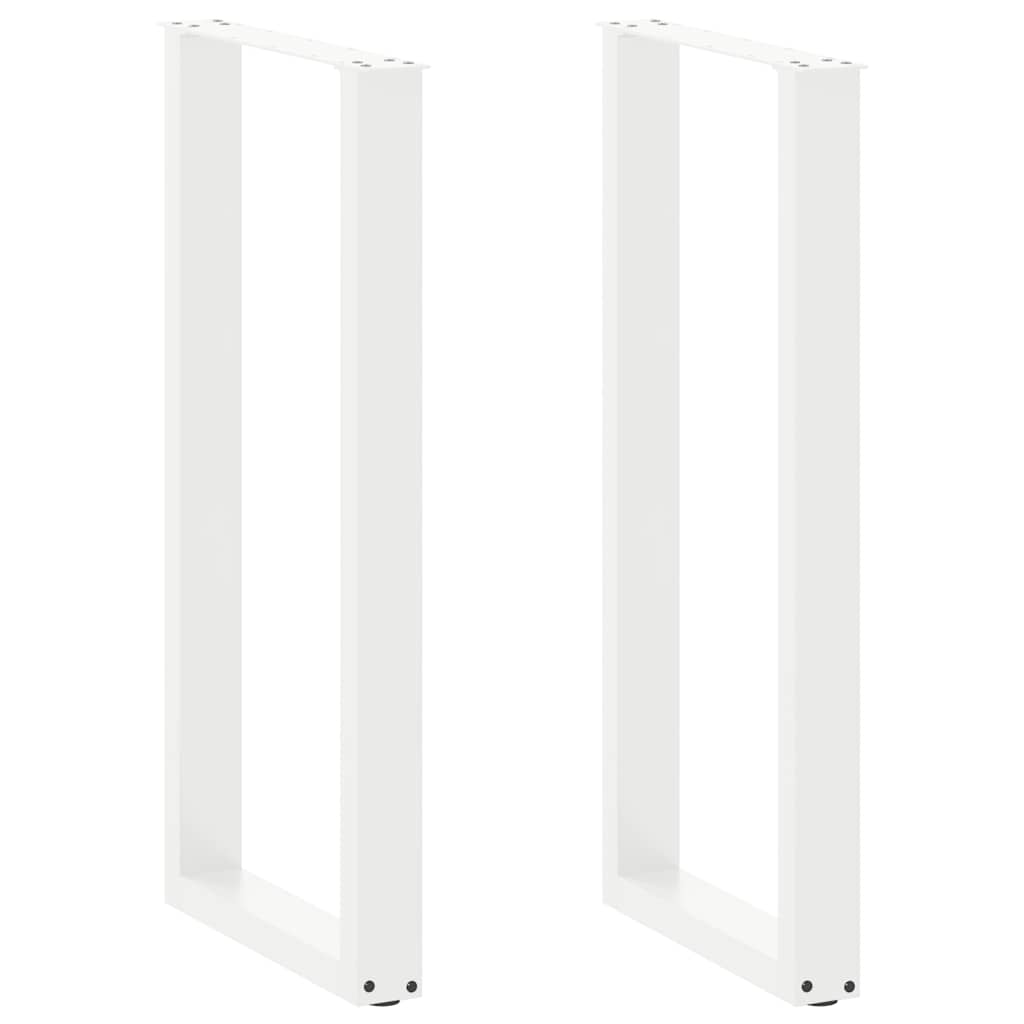 Gambe per tavolo da bar forma U 2 pz bianche 50x(100-101) cm