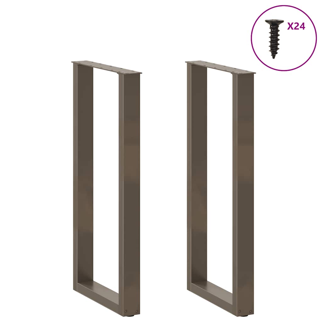 Gambe Tavolino Caffè a U 2 pz 50x(100-101) cm in Acciaio - homemem39
