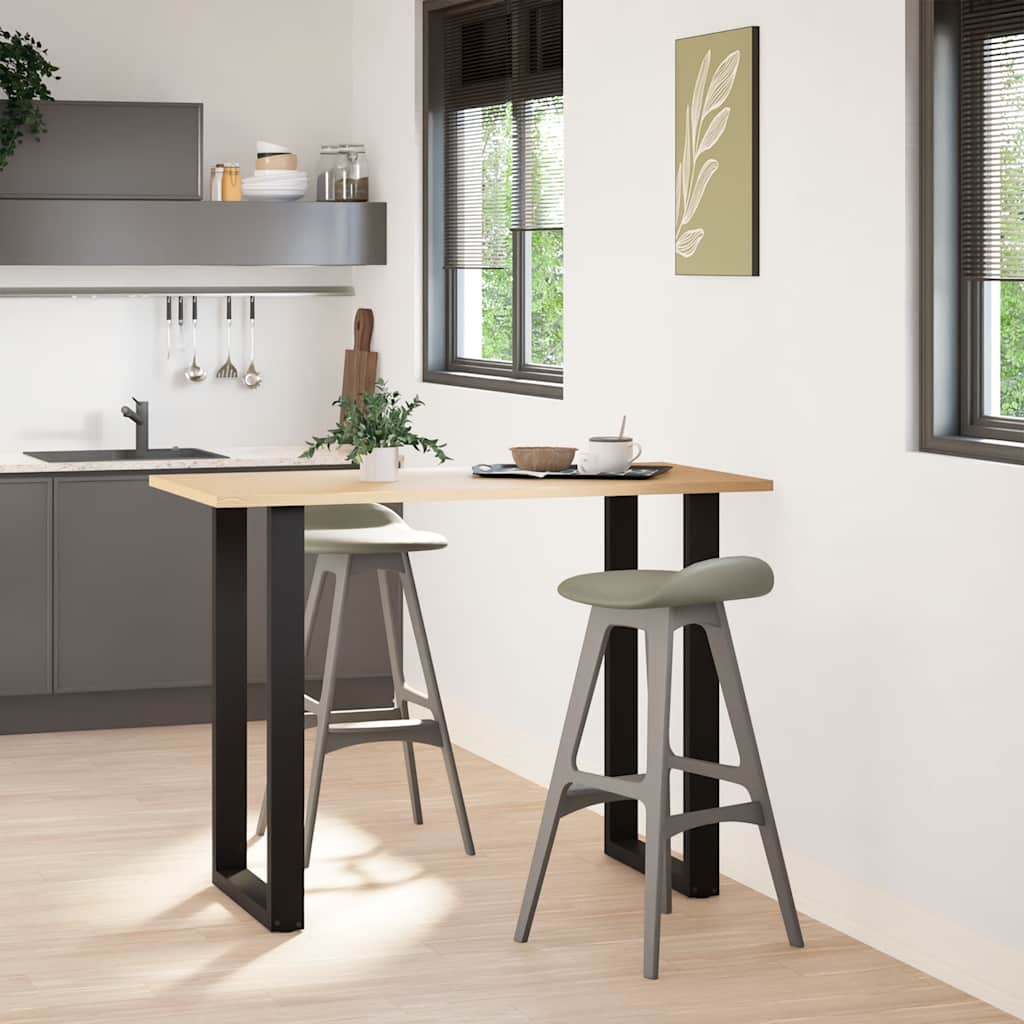 Gambe Tavolino da Caffè a U 2 pz Nero 60x(100-101)cm in Acciaio - homemem39