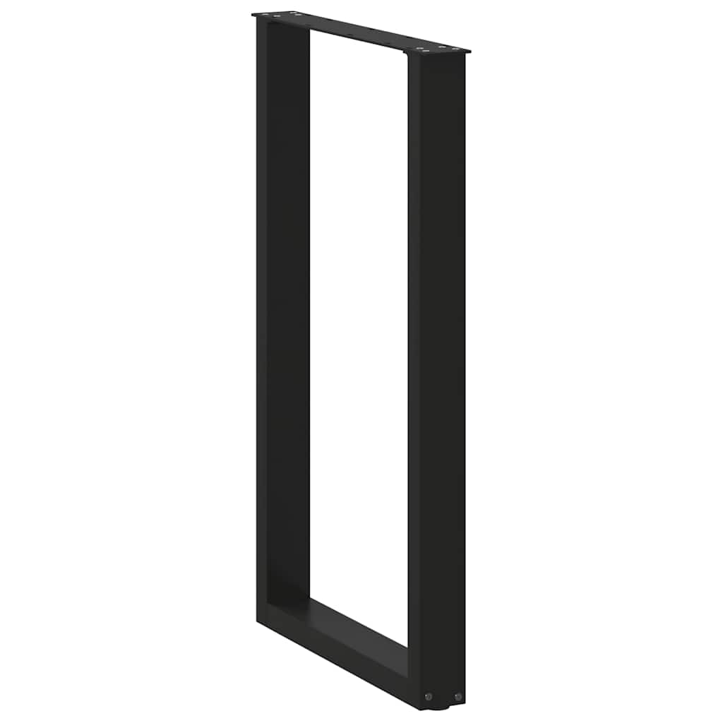 Gambe Tavolino da Caffè a U 2 pz Nero 60x(100-101)cm in Acciaio - homemem39