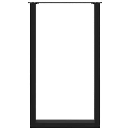 Gambe Tavolino da Caffè a U 2 pz Nero 60x(100-101)cm in Acciaio - homemem39