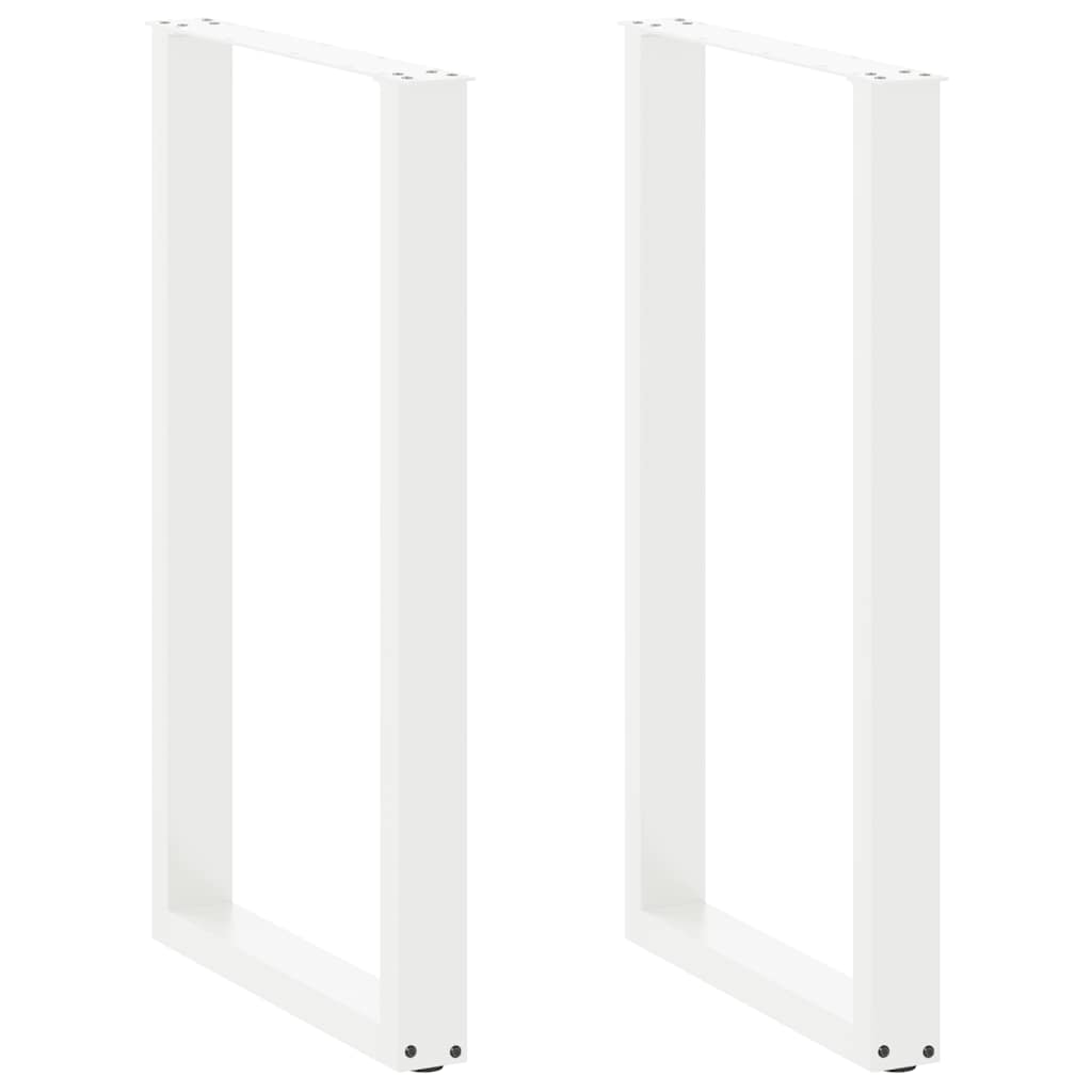 Gambe per tavolo da bar forma U 2 pz bianche 60x(100-101) cm
