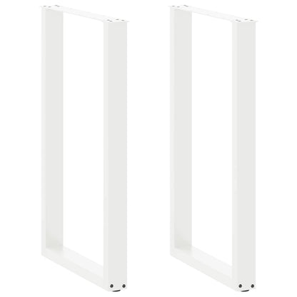 Gambe per tavolo da bar forma U 2 pz bianche 60x(100-101) cm