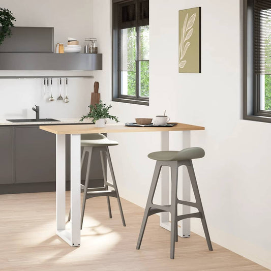 Gambe per tavolo da bar a forma di U 2 pz bianche 60x(100-101) cm in acciaio