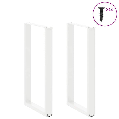 Gambe per tavolo da bar forma U 2 pz bianche 60x(100-101) cm