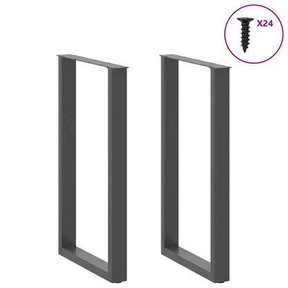 Gambe per tavolo da bar a forma di U 2 pz Antracite 60x(100-101) cm Acciaio