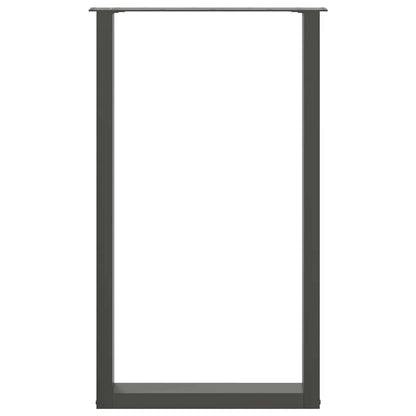 Gambe per tavolo da bar a forma di U 2 pz Antracite 60x(100-101) cm Acciaio