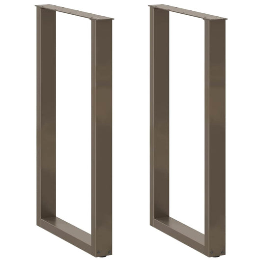 Gambe Tavolino Caffè a U 2 pz 60x(100-101) cm in Acciaio - homemem39
