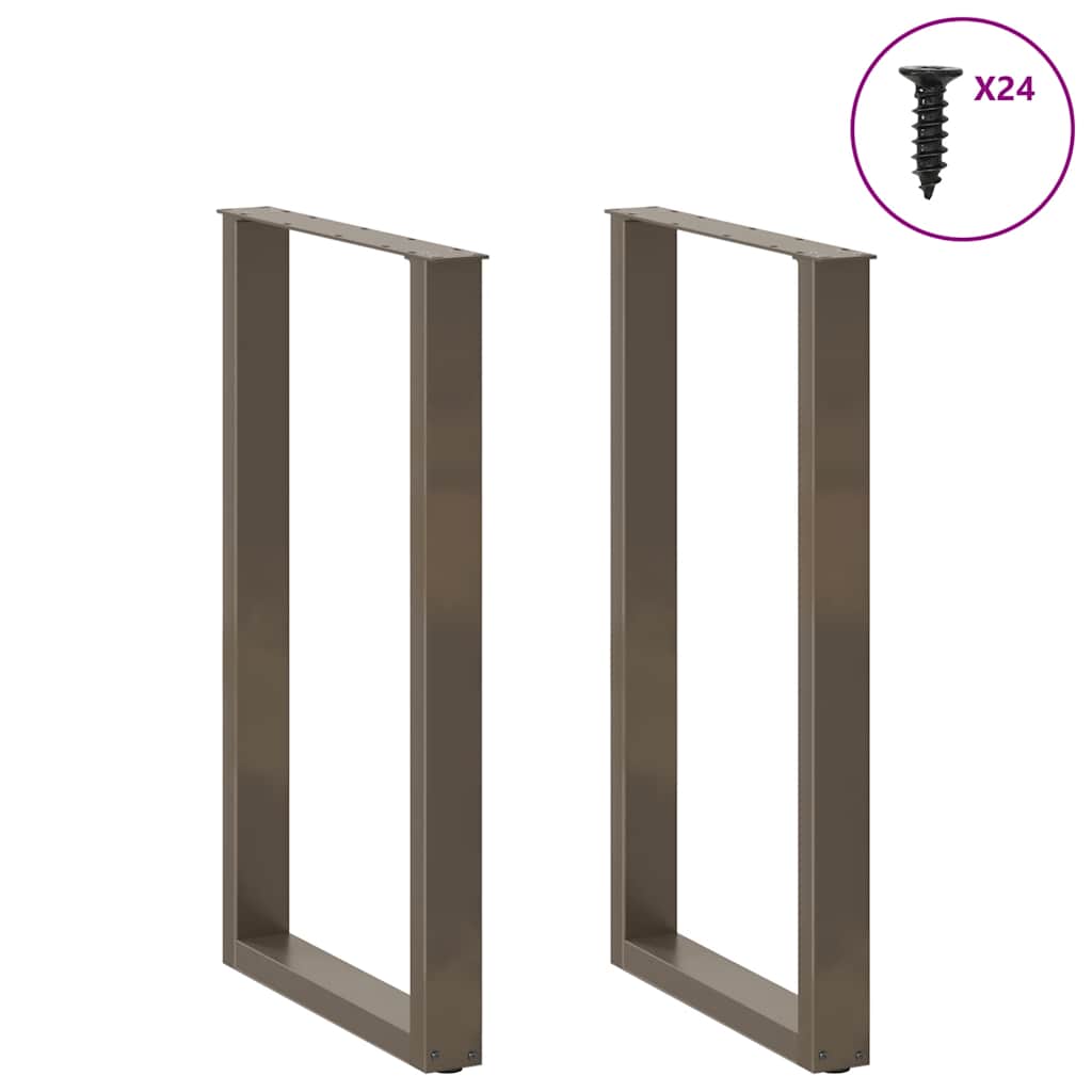 Gambe Tavolino Caffè a U 2 pz 60x(100-101) cm in Acciaio - homemem39