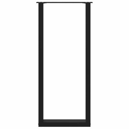 Gambe per tavolo da bar a forma di U 2 pz nere 40x(110-111) cm in acciaio