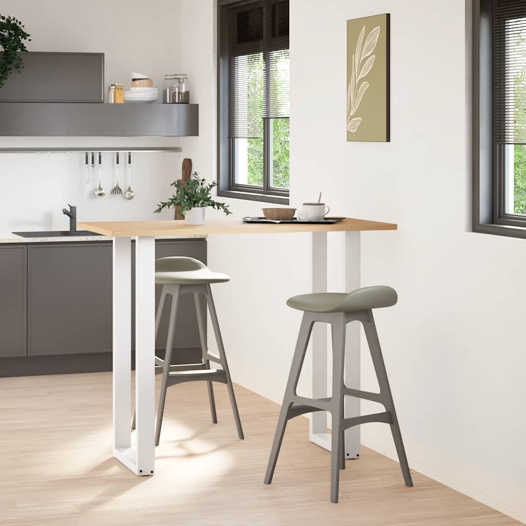 Gambe per tavolo da bar a forma di U 2 pz bianche 40x(110-111) cm in acciaio