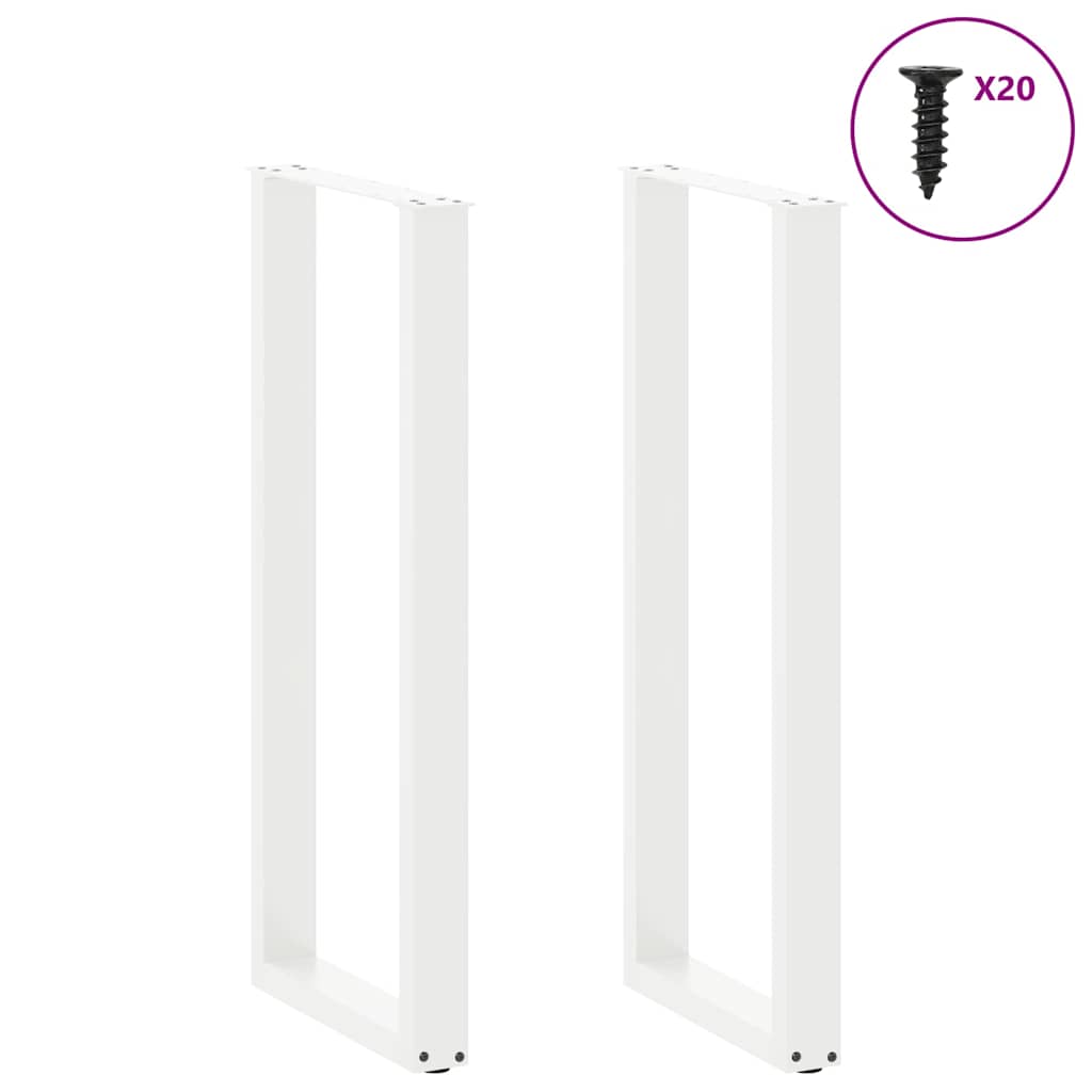 Gambe per tavolo da bar forma U 2 pz bianche 40x(110-111) cm