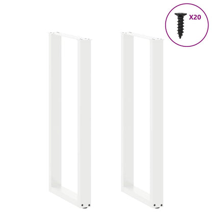 Gambe per tavolo da bar forma U 2 pz bianche 40x(110-111) cm